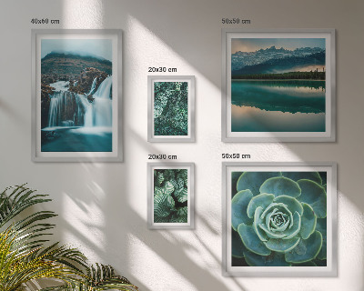 Framed photo set Green plants waterfalls nature