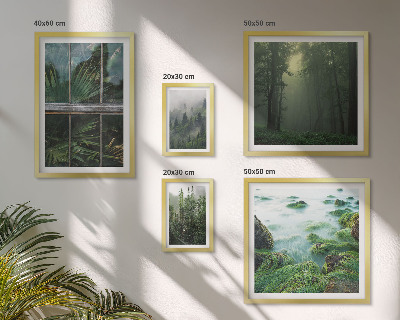 Set of 5 wall art pieces Green landscapes, forests, vegetation