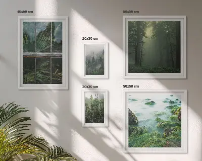5-Piece wall art set green landscapes forest and vegetation scene