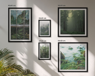Set of 5 wall art pieces Green landscapes, forests, vegetation