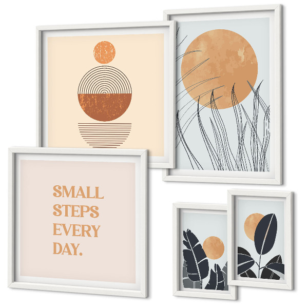 Gallery wall Stylish plant graphics slogans