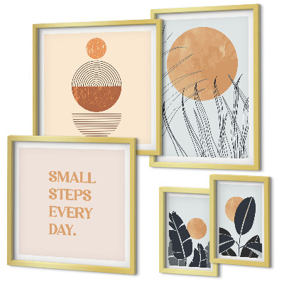 Gallery wall Stylish plant graphics slogans