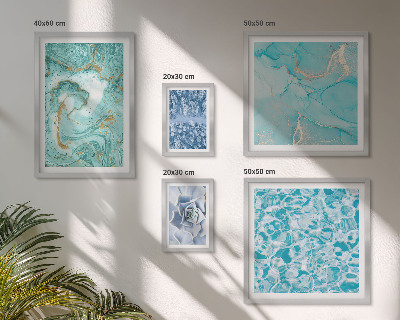 Framed photo set Stylish turquoise blue accents