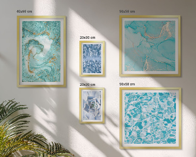 Framed photo set Stylish turquoise blue accents