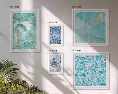 Framed photo set Stylish turquoise blue accents