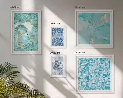 Framed photo set with stylish turquoise blue accents