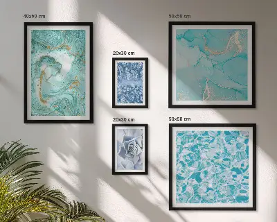 Framed photo set with stylish turquoise blue accents