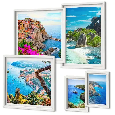 Seaside landscape wall art set set of 5 pieces