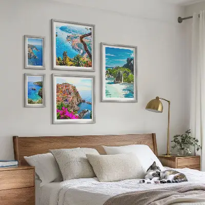 Seaside landscape wall art set set of 5 pieces