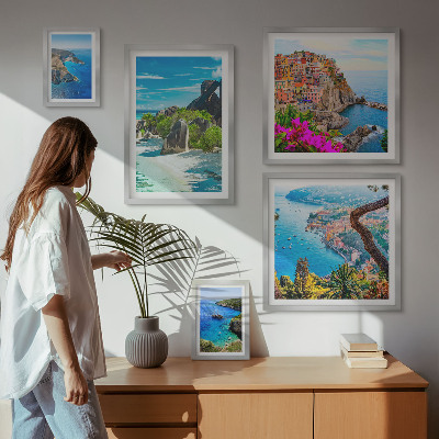 Set of 5 wall art pieces Seaside landscapes views