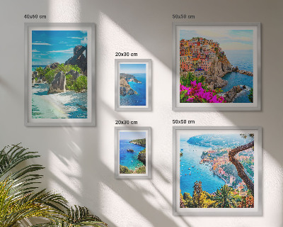 Set of 5 wall art pieces Seaside landscapes views