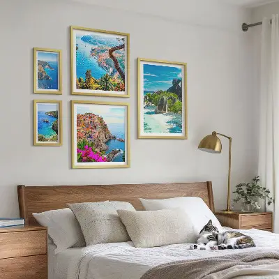 Seaside landscape wall art set set of 5 pieces