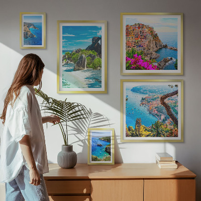 Set of 5 wall art pieces Seaside landscapes views