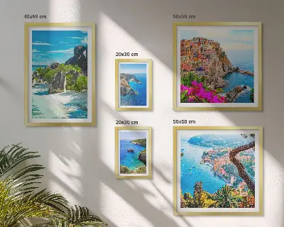 Seaside landscape wall art set set of 5 pieces