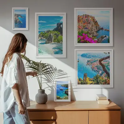 Seaside landscape wall art set set of 5 pieces