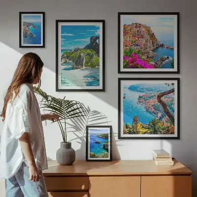 Seaside landscape wall art set set of 5 pieces