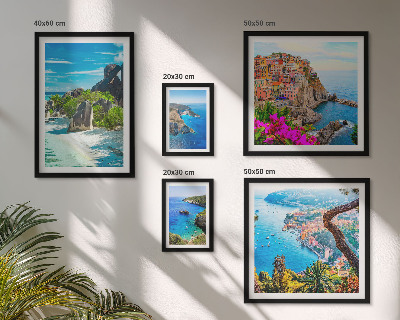 Set of 5 wall art pieces Seaside landscapes views
