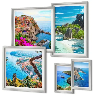 Seaside landscape wall art set set of 5 pieces