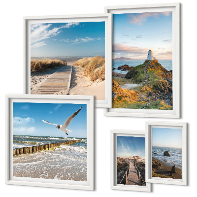 Gallery wall Seaside lighthouses and beaches