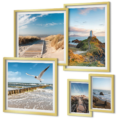 Gallery wall Seaside lighthouses and beaches