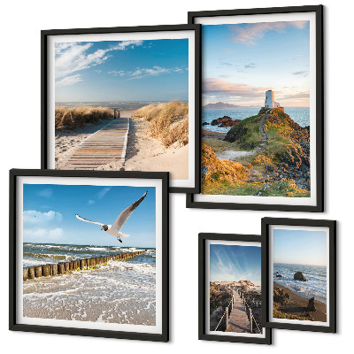 Gallery wall Seaside lighthouses and beaches