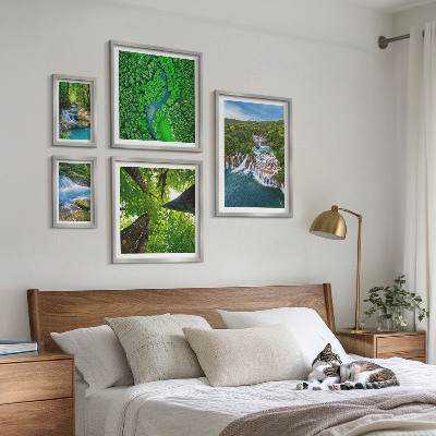 Framed photo set Waterfalls green landscapes