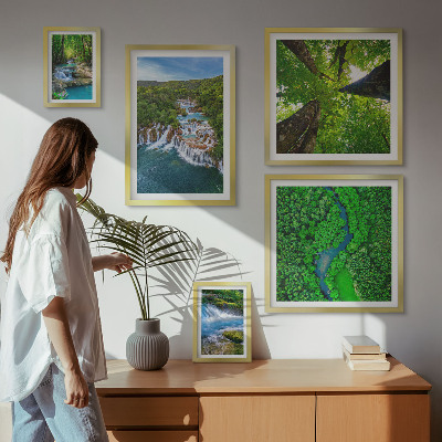 Framed photo set Waterfalls green landscapes