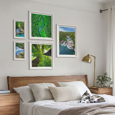 Framed photo set Waterfalls green landscapes
