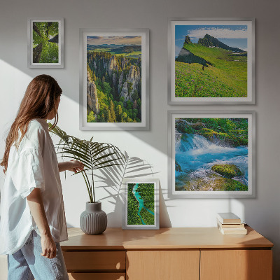 Set of 5 wall art pieces Landscapes mountains rivers forests