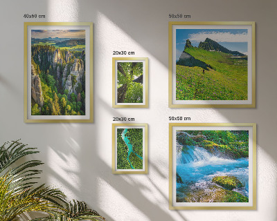 Set of 5 wall art pieces Landscapes mountains rivers forests