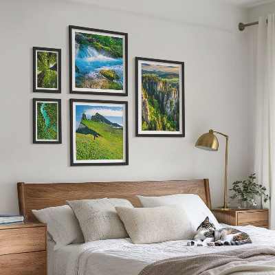 Set of 5 wall art pieces Landscapes mountains rivers forests