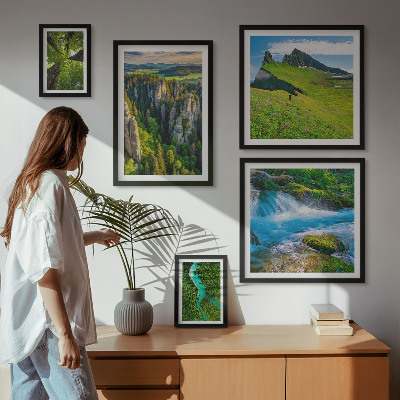 Set of 5 wall art pieces Landscapes mountains rivers forests