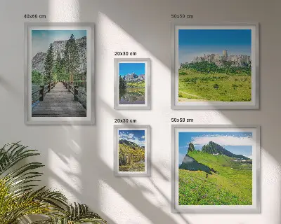Gallery wall mountain landscapes and waterfalls