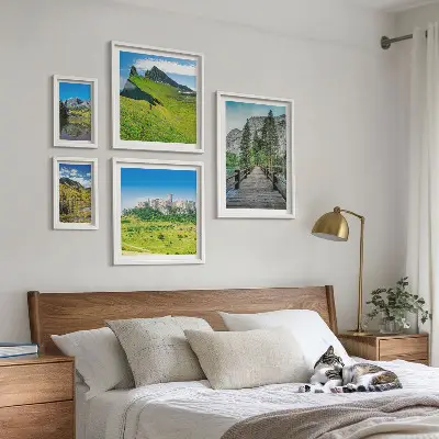 Gallery wall mountain landscapes and waterfalls