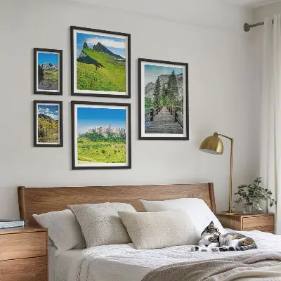 Gallery wall mountain landscapes and waterfalls