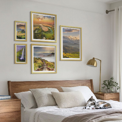 Framed photo set Mountain landscapes waterfalls