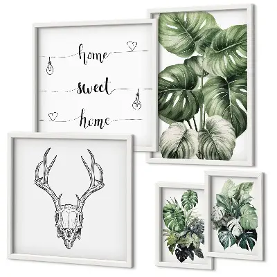 5-Piece Plant and Nature Wall Art Set botanical greenery home decor