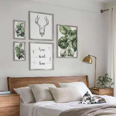 Set of 5 wall art pieces Plant motifs with nature home