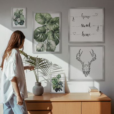 Set of 5 wall art pieces Plant motifs with nature home