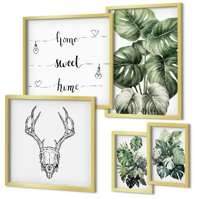 5-Piece Plant and Nature Wall Art Set botanical greenery home decor