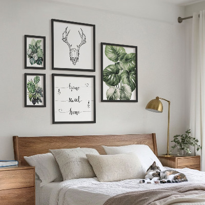 Set of 5 wall art pieces Plant motifs with nature home