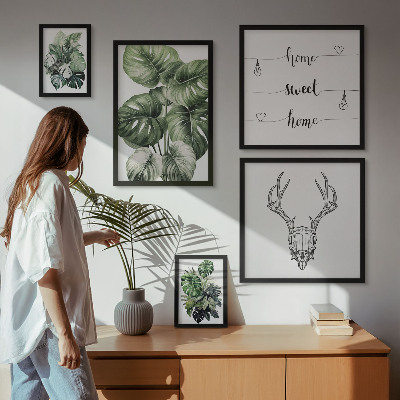 Set of 5 wall art pieces Plant motifs with nature home