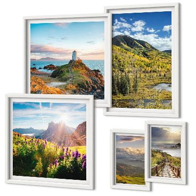 Framed photo set Mountain landscapes nature