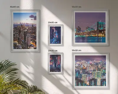 5-Piece Wall Art Set city nightscapes with neon lights