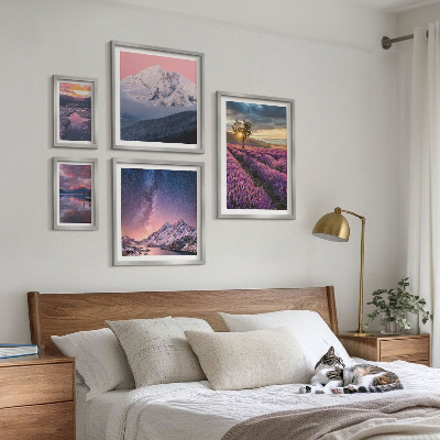 Gallery wall Landscapes of nature lavender mountains