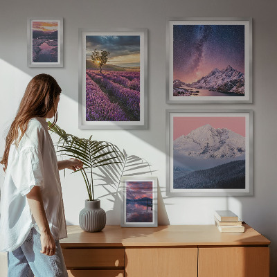 Gallery wall Landscapes of nature lavender mountains