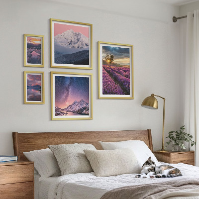 Gallery wall Landscapes of nature lavender mountains