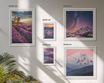 Gallery wall Landscapes of nature lavender mountains