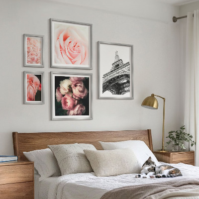Framed photo set Roses Eiffel Tower Romanticism