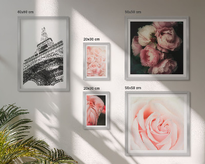 Framed photo set Roses Eiffel Tower Romanticism